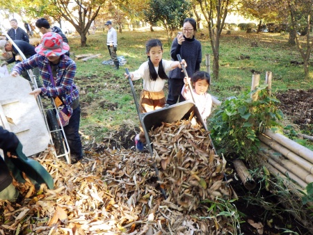 落ち葉作業